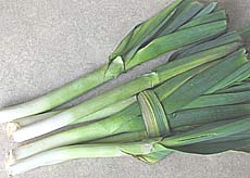 picture of a bunch of home grown leeks